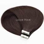 Lacer 16 Inch Tape in Extensions Real Human Hair Light Dark Brown Invisible Hair Extensions Tape in Remy Human Hair 50 Grams 20 Pieces