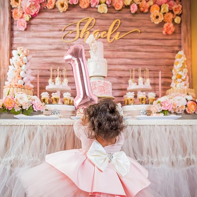 TONIFUL Number Balloon 16 Inch 10Pcs Rose Gold 0-9 Birthday Number Balloons | - Image 5