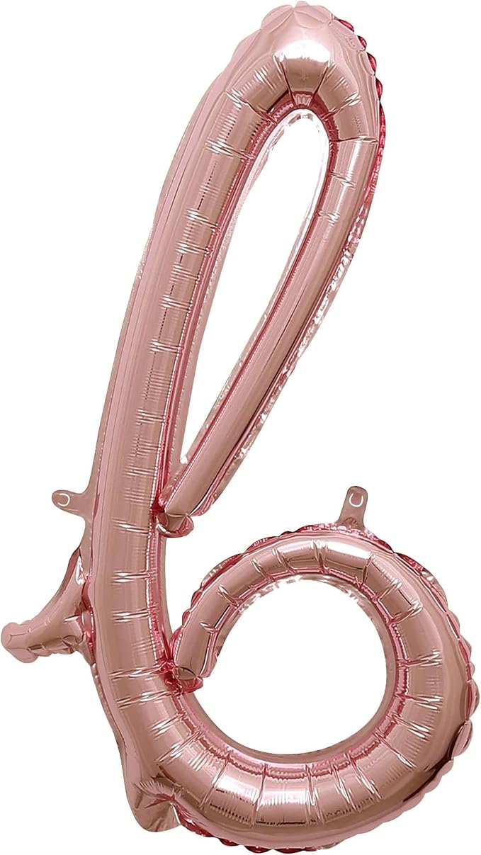 Rose Gold Script Shaped Foil Balloon by AmscanPartySupplies