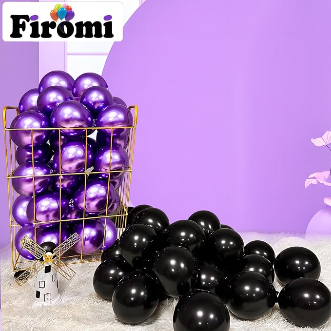 Firomi Metallic Chrome Purple Balloons 5-inch 100 Pack | Helium Small-Medium - Image 5