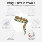 Men Women Fashion Sports Sweat Band Hair Accessories for Sports Workout Shower, Long Multifunction Ethnic Geometric Pattern Mexican Tribal Head Ribbon Headwear