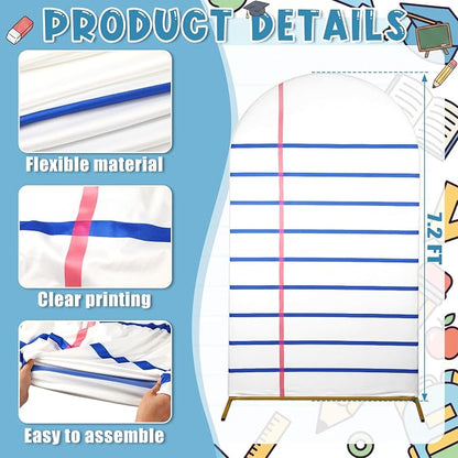SmoothNovelty 193 Pcs Back to School Arch Backdrop Cover, 7.2 ft Notebook Arch - Image 3