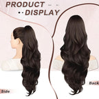 Ponytail Extension, 26 Inch Drawstring Ponytail Extension for Women Long Wavy Pony Tails Hair Extensions Synthetic Clip in Ponytail Hairpiece for Women(Brown)