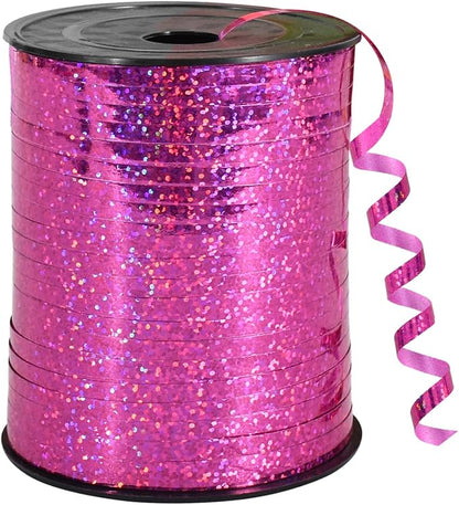 BEISHIDA 500 Yards Hot Pink Crimped Curling Ribbon Shiny Metallic Balloon by Beishida