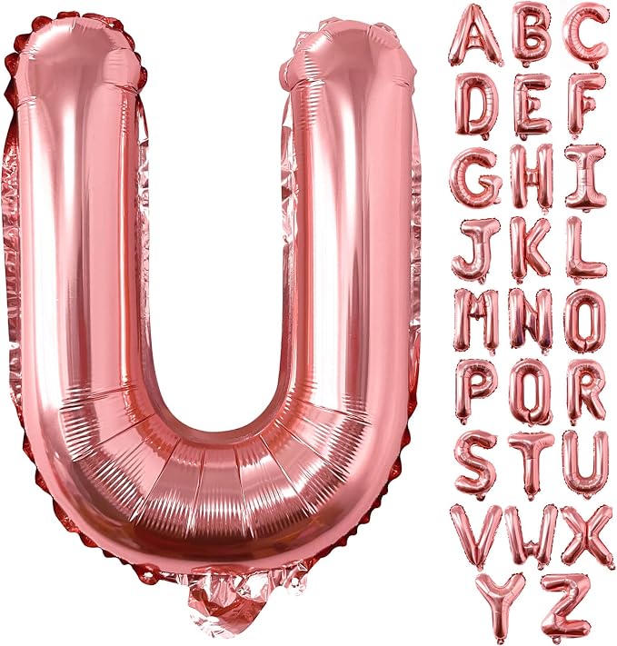 Lovoir 40 Inch Large Rose Gold Letter U Balloons Big Size Jumbo Mylar Foil by Lovoir