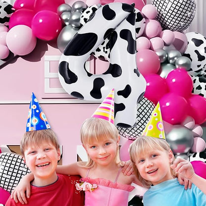 Cow Print Number 4 Balloon, Large 40 Inch Cow Number Birthday Balloons - Image 4