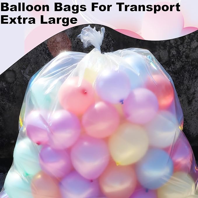 4 Pcs Large Balloon Bags, Plastic Balloon Transport Bags, Transparent Giant - Image 4