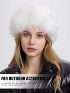 Faux Fur Headband for Women Elastic Fuzzy Thick Earmuffs Winter Headwrap Ear Muffs Furry Ear Warmers Cold Weather (Brown 2)