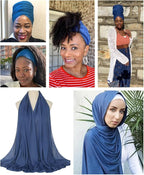 Harewom Head Wraps for Black Women Stretch Head Scarf Long African Hair Wraps Turban Headwraps Jersey Headbands