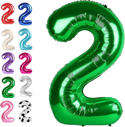 Green Number 2 Balloon 40 inch, Balloon numbers party supplies, deco photo shoot by Upgesy