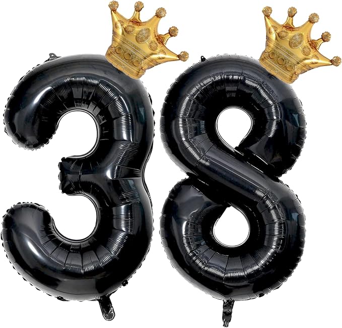 40 inch Large Black 38 Balloon Number by Unknown