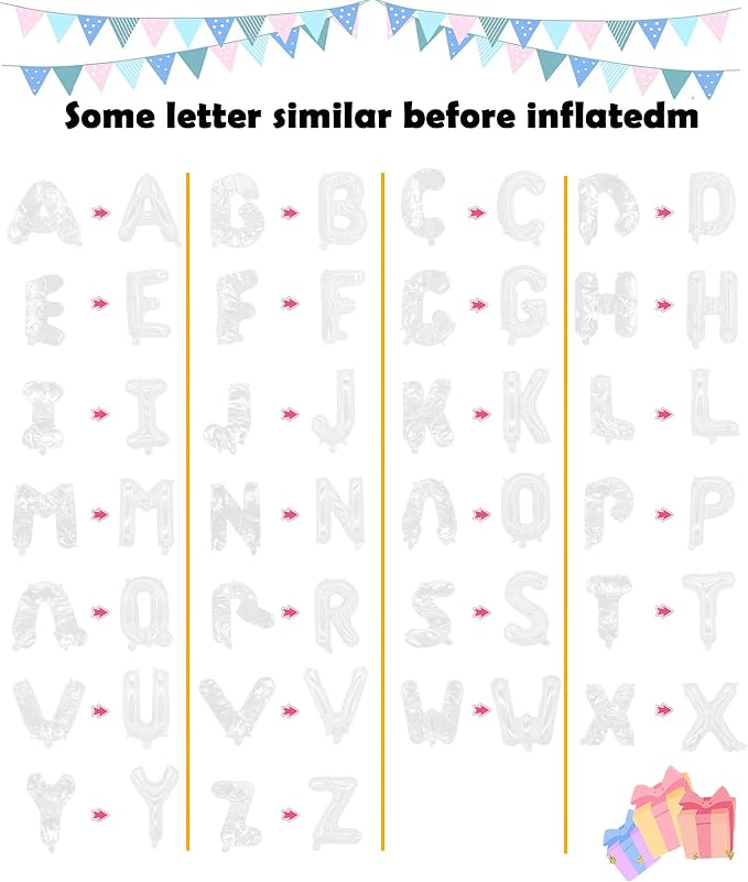 Letter Balloons 16 Inch Mylar Foil Alphabet Letter A-Z Balloons Set - Image 2