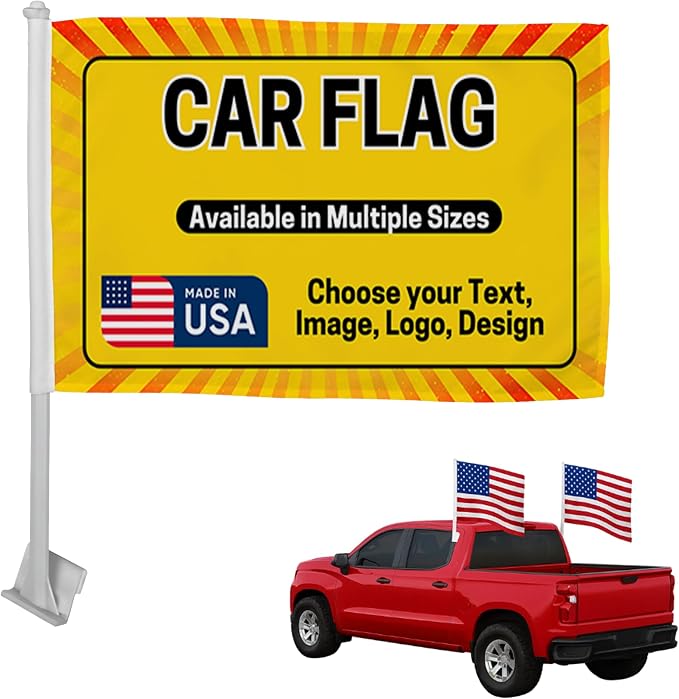 DC Custom Car Flag Pole Window Custom Flag by DreamController