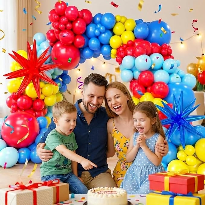 Blue Red Yellow Balloon Arch Kit, Different Sizes Party Balloon Garland Kit - Image 5