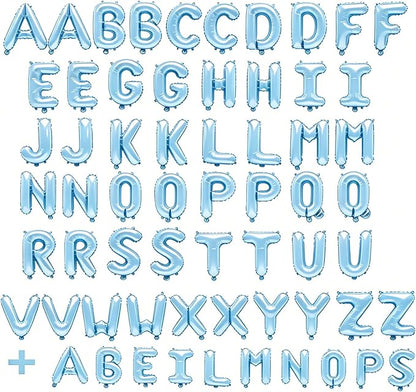 62 Pcs Baby Blue Letter Balloons, Custom 2 Set A-Z Set - Image 2