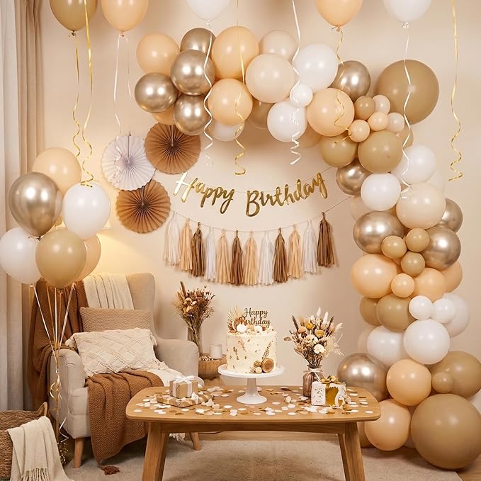 RUBFAC Beige and Champagne Balloons - Image 7