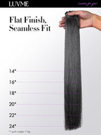 LUVME Silky Straight Seamless 110g 7Pcs Clip in Hair Extensions Full Max with 20inch Remy Human Hair Extensions, Natural Black 100% Real Soft Human Hair