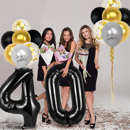 40th Birthday Decorations for Men Women, 40 inch 40 Balloon Numbers - Image 3