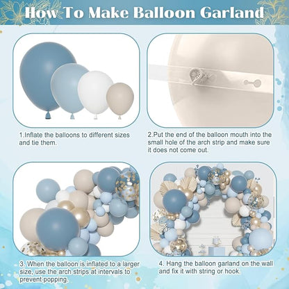 Ouddy Party Dusty Blue Balloons Arch Garland Kit 18 12 10 5 Inch | Different - Image 3