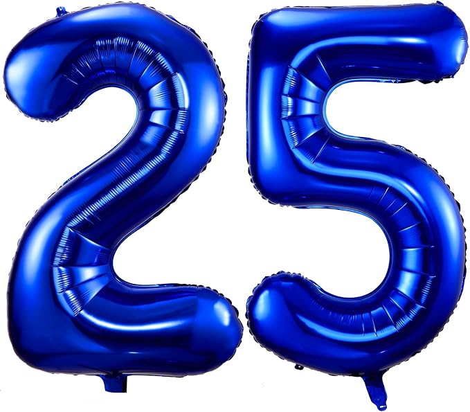 Navy Blue 25 Balloon Numbers, 40 Inch Dark Blue 25 or 52 Birthday Balloons by BBPOOL