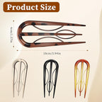 4 Pcs Hairpins Hair for Women Fine Thin Hairs, Large Styling Pins for Thin Thick Hairs, Prestige French Twist Hair Pin, Plastic French Twist Pin with 3 Inner Teeth Design for Women