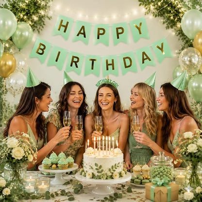 Green Happy Birthday Banner Sign - Image 8