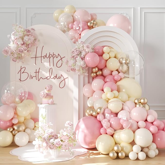 Pastel Pink and Yellow Balloon Arch Kit by CROSSFINGERS
