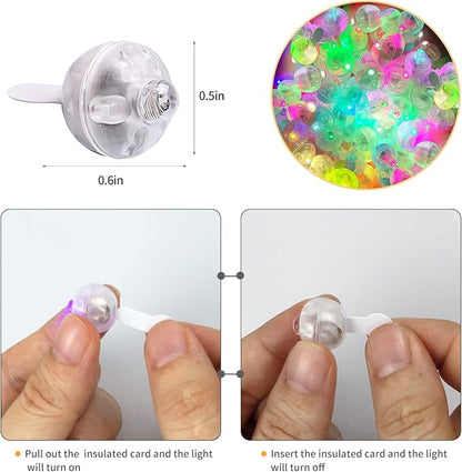 200pcs Multicolor LED Balloon Light, Rainbow Colored Round Led Flash Mini Ball - Image 2