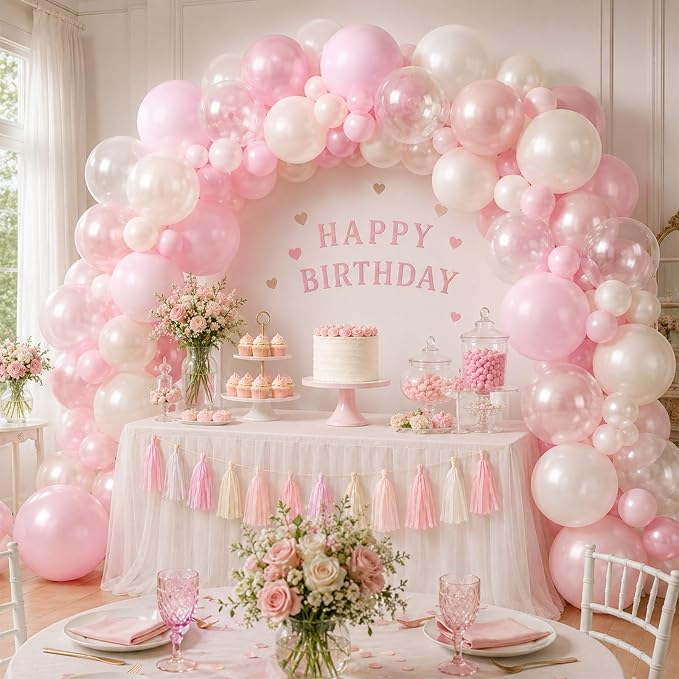 Pink Balloons, Gender Reveal Baby Shower Sweet Romantic Wedding Princess - Image 4