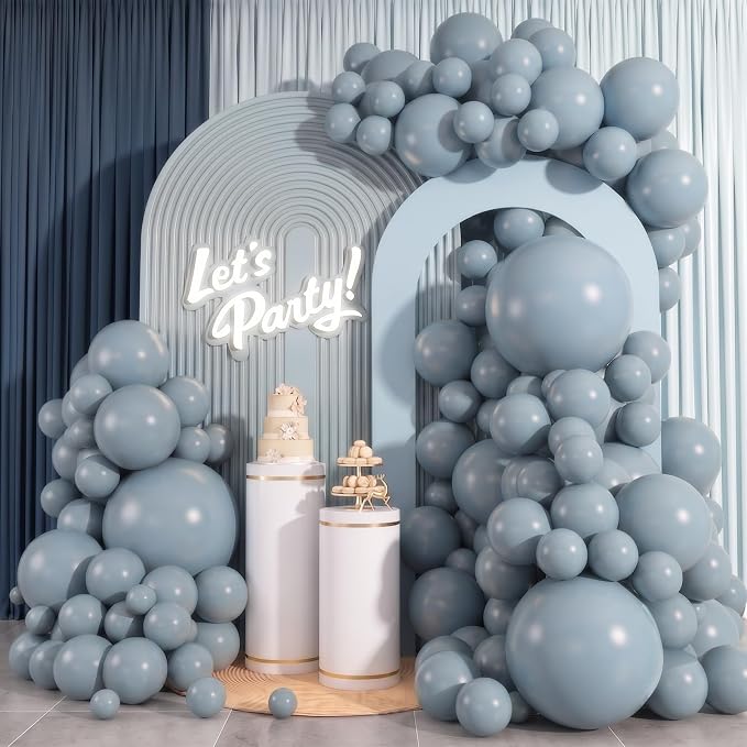 96Pcs 5/10/12/18 Inch Dusty Blue Latex Balloon Garland Arch Kit | Slate Blue by OWPFJG