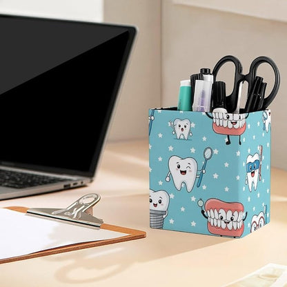 Pen Holder for Desk, Pencil Leather Container Desk Decorative Storage Cute - Image 5