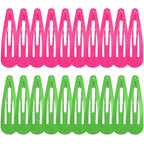 WILLBOND 30 Pieces 3.1 Inch Large Metal Snap Hair Clips Nonslip Barrettes Women Hair Accessories (Pink and Green)