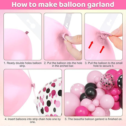 Amandir 153pcs Pink Black Balloon Garland Arch Kit Different Sizes | 18 12 10 5 - Image 5