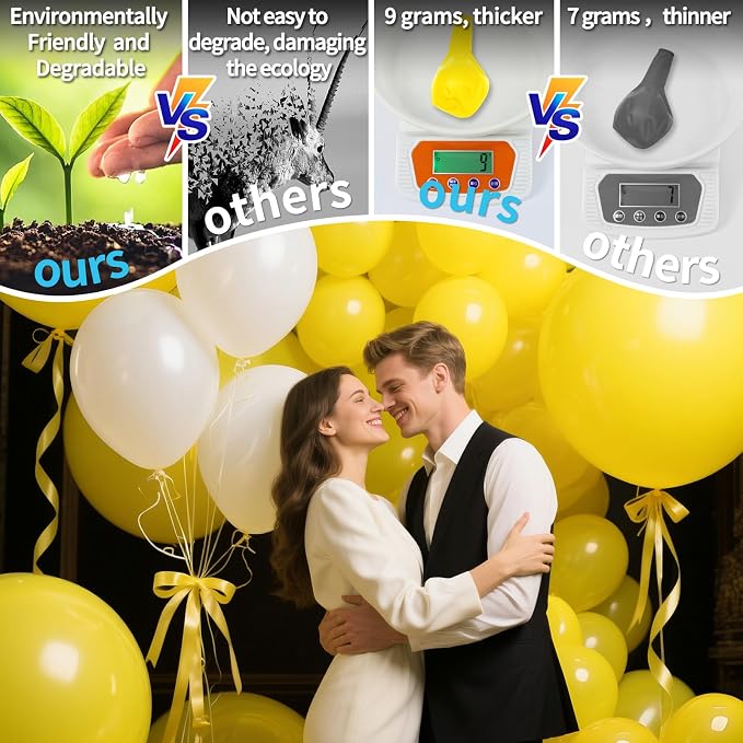 Yellow Big Balloons 32pcs, 18 Inch Large Latex Giant Heavy Duty Balloons - Image 3