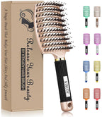 KTKUDY Detangling Brush Getting Knots Out without Pain - Boar Bristles Hairbrush Make Hair Shiny & Healthier Vented Detangler Brush for Women Men Kids Wet and Dry Hair