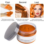 Temporary Hair Color Wax Dye,Hair Spray Color, Natural Hair Wax Color, Kids Temporay Hair Wax Dye Ash for Halloween Cosplay,Party,Masquerade (Orange, 120g)