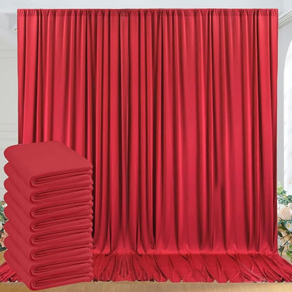 40ft x 10ft Wrinkle Free Red Backdrop Curtains by ENJOYYOURPARTY