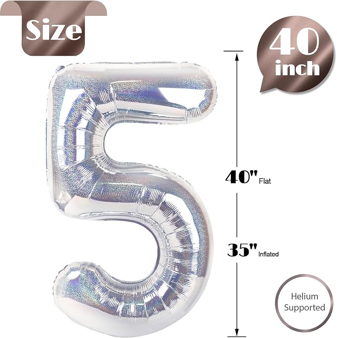 Laser Silver 5 Balloon - Image 5
