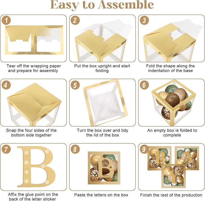 Amandir 137pcs Woodland Animals Baby Shower Decoration Boxes | Sage Green Brown - Image 4