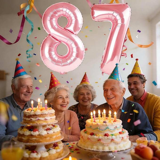 40 Inch Number 87 Balloons for 87th Birthday Party Decorations, 0-100 Jewelry - Image 2