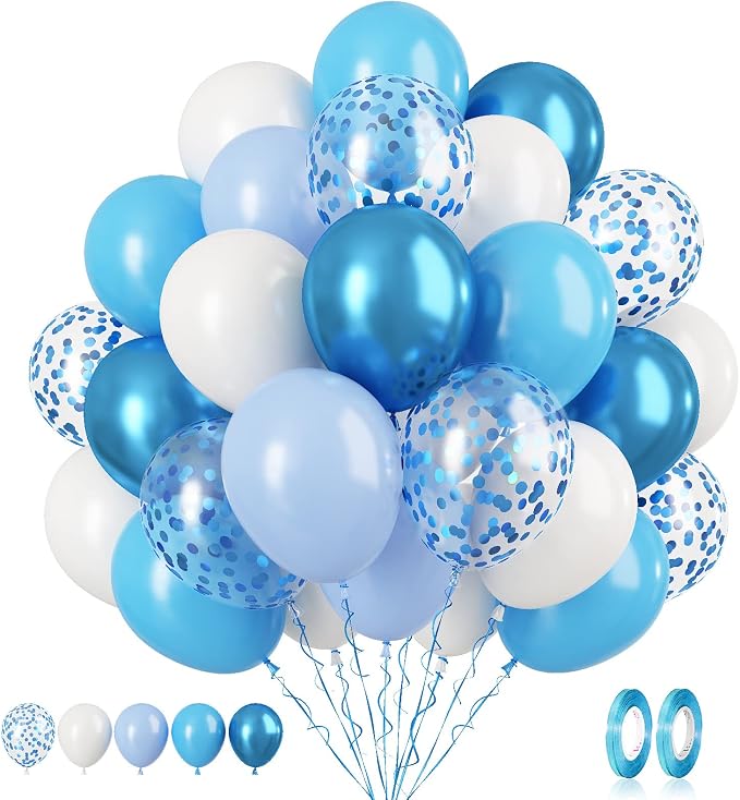 Blue & White Balloons Set by BIAPIAN