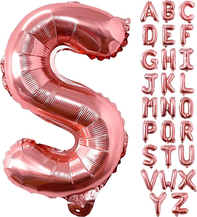 Lovoir 40 Inch Large Rose Gold Letter S Balloons Big Size Jumbo Mylar Foil by Lovoir