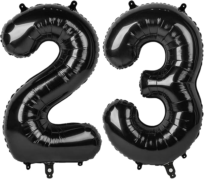 23 Balloon Number 40 Inch Black Balloons by Mluchee