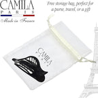 Camila Paris CP2388 French Hair Clips, Large Side Slide Hair Clips for Long Curly Wavy Hair, Strong Hold No Slip Grip, Girls Hair Claw Clips for Women, Styling Girls Hair Accessories, Made In France