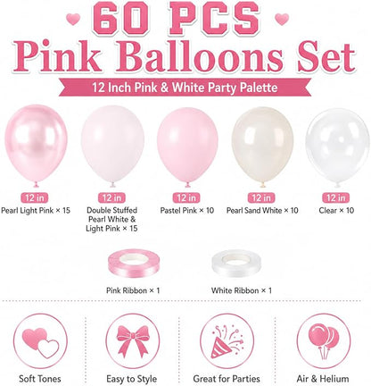 Pink Balloons, Gender Reveal Baby Shower Sweet Romantic Wedding Princess - Image 2
