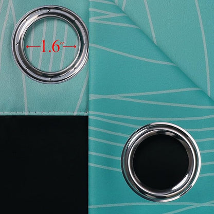 Navy Blue and Teal Blackout Curtains 54 Inch Length, Full Light Blocking - Image 7
