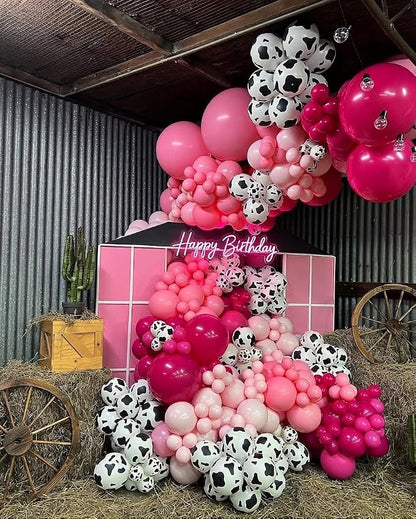 Disco Cowgirl Party Decorations 181Pcs Hot Pink Silver Cowgirl Balloon Arch - Image 5