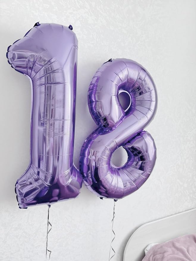 Helium Foil Lilac Number 8 Balloon 40 Inch, Mylar Eight Numbers 8 18 28 38 48 - Image 5