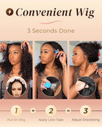 Arabella 13x6 Lace Front Wigs Human Hair 210% Density Glueless Wigs Human Hair 100% Curly Wave Human Hair Wigs 12A Pre Plucked Pre-Bleached Pre-Cut Glueless Wig (24inch,13x6 deep curly wig)