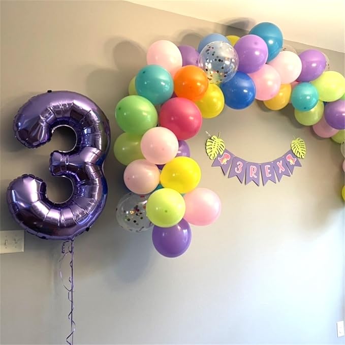 Purple Number 30 Balloons, 40 Inch Purple Mylar Foil Number 3 & 0 Balloons - Image 6